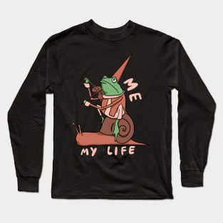 Frog Riding A Snail Long Sleeve T-Shirt